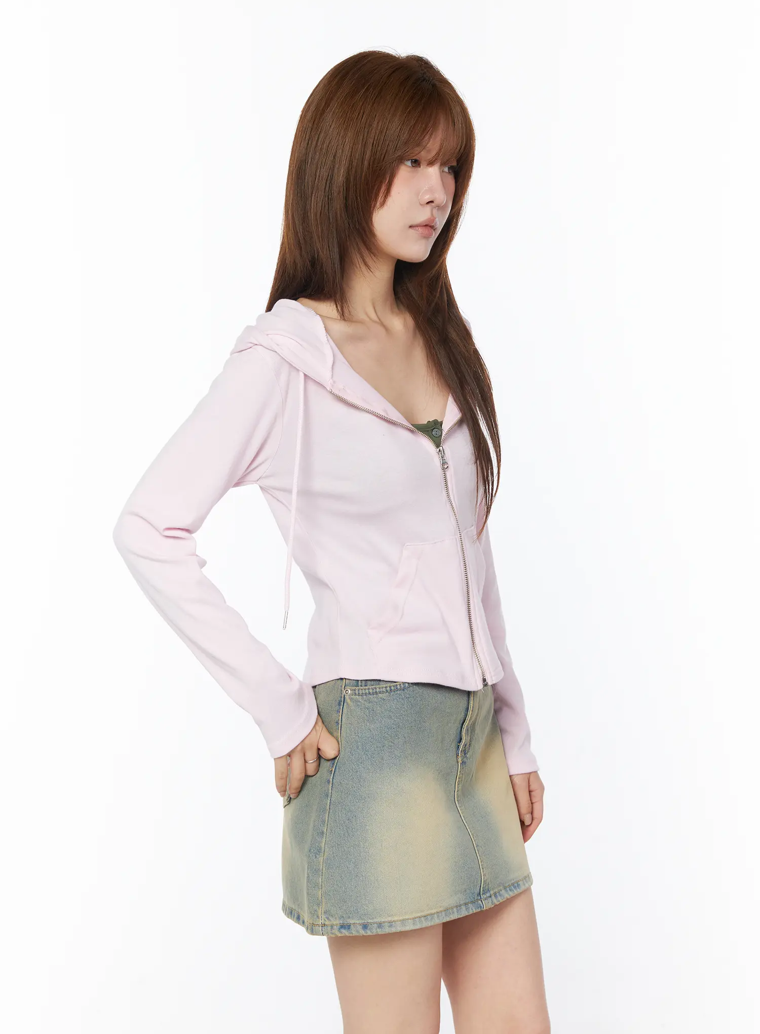 Slim Fit Zip-Up Hoodie CY527 - Image 4