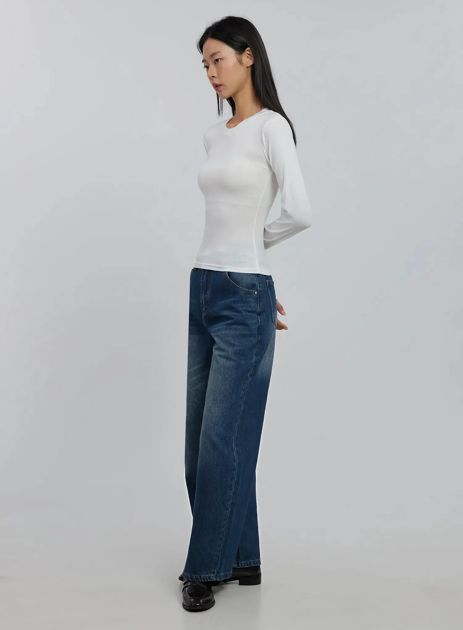 Slim Round Long Sleeve Top IJ508 - Image 10