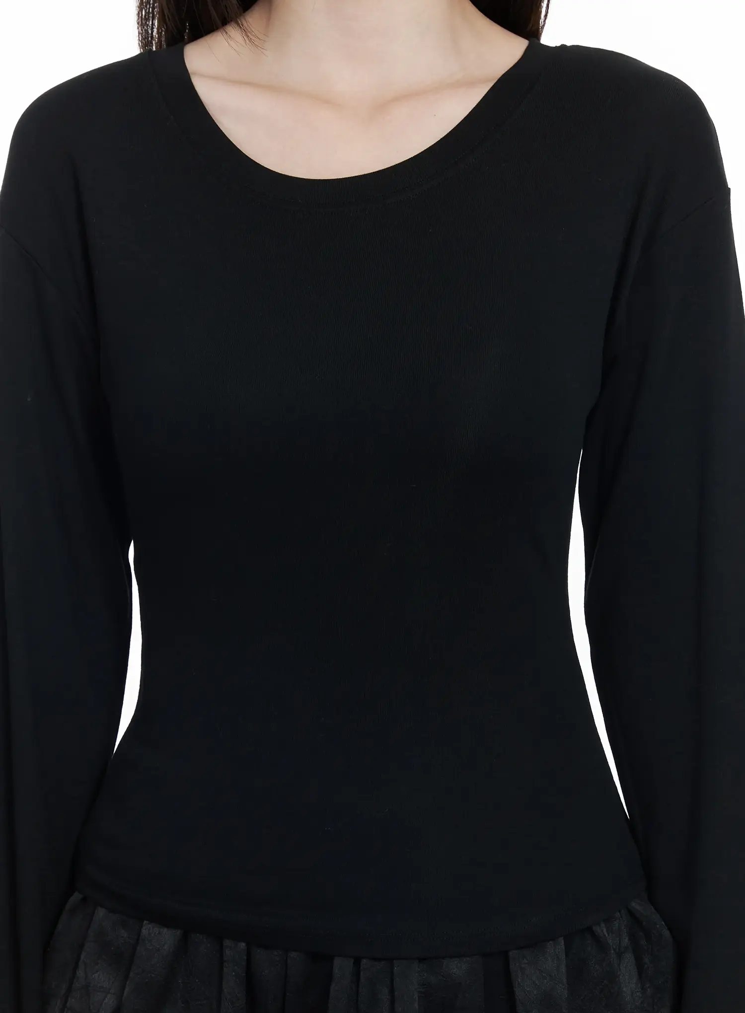 Slim Round Neck Long Sleeve Top IF520 - Image 7
