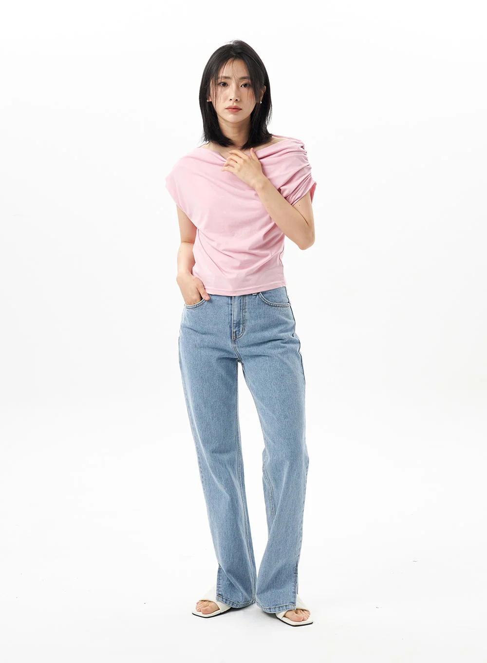 Slit Detail Jeans OU314 - Image 7