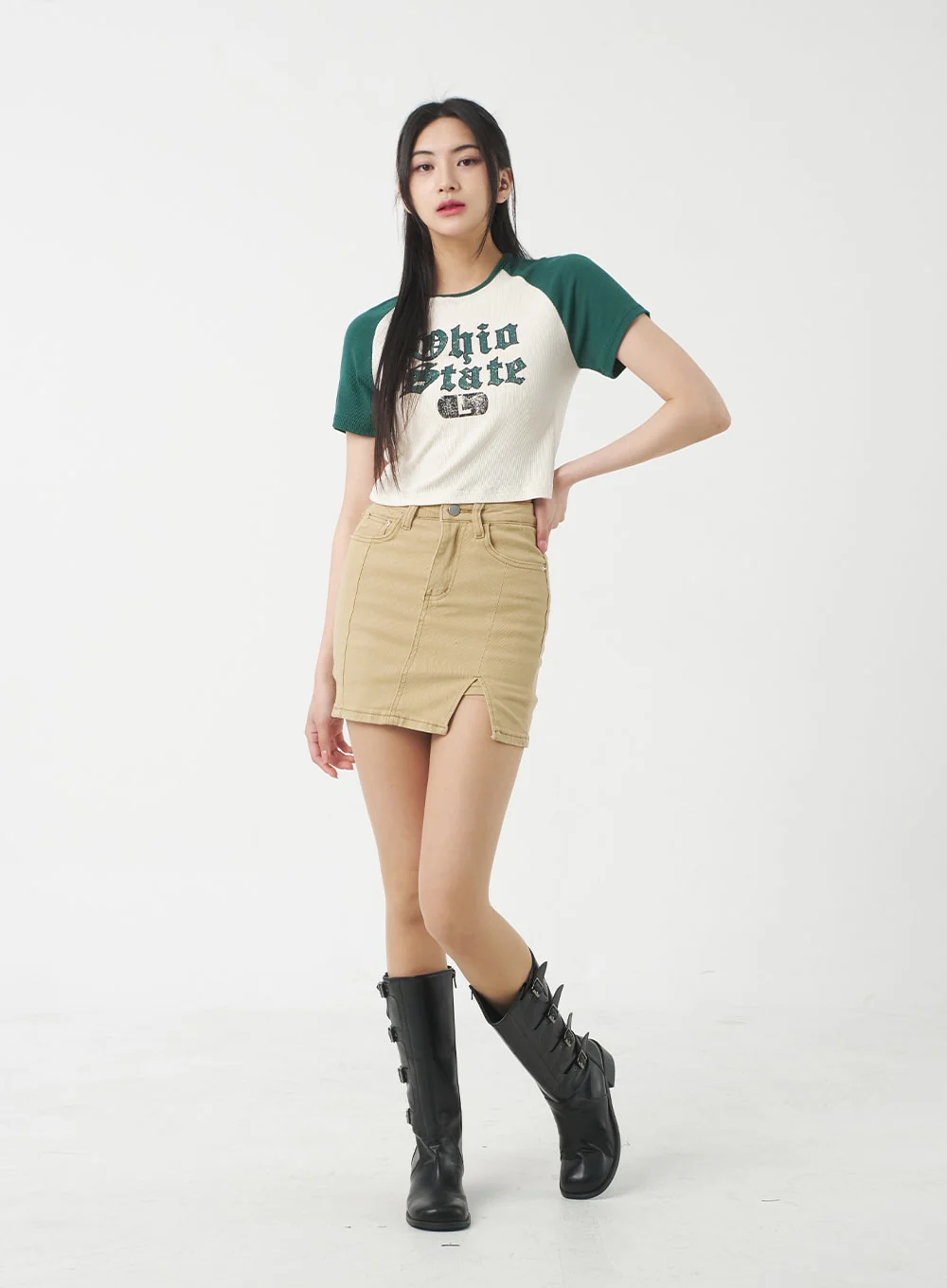 Slit Mini Skirt BY312 - Image 10