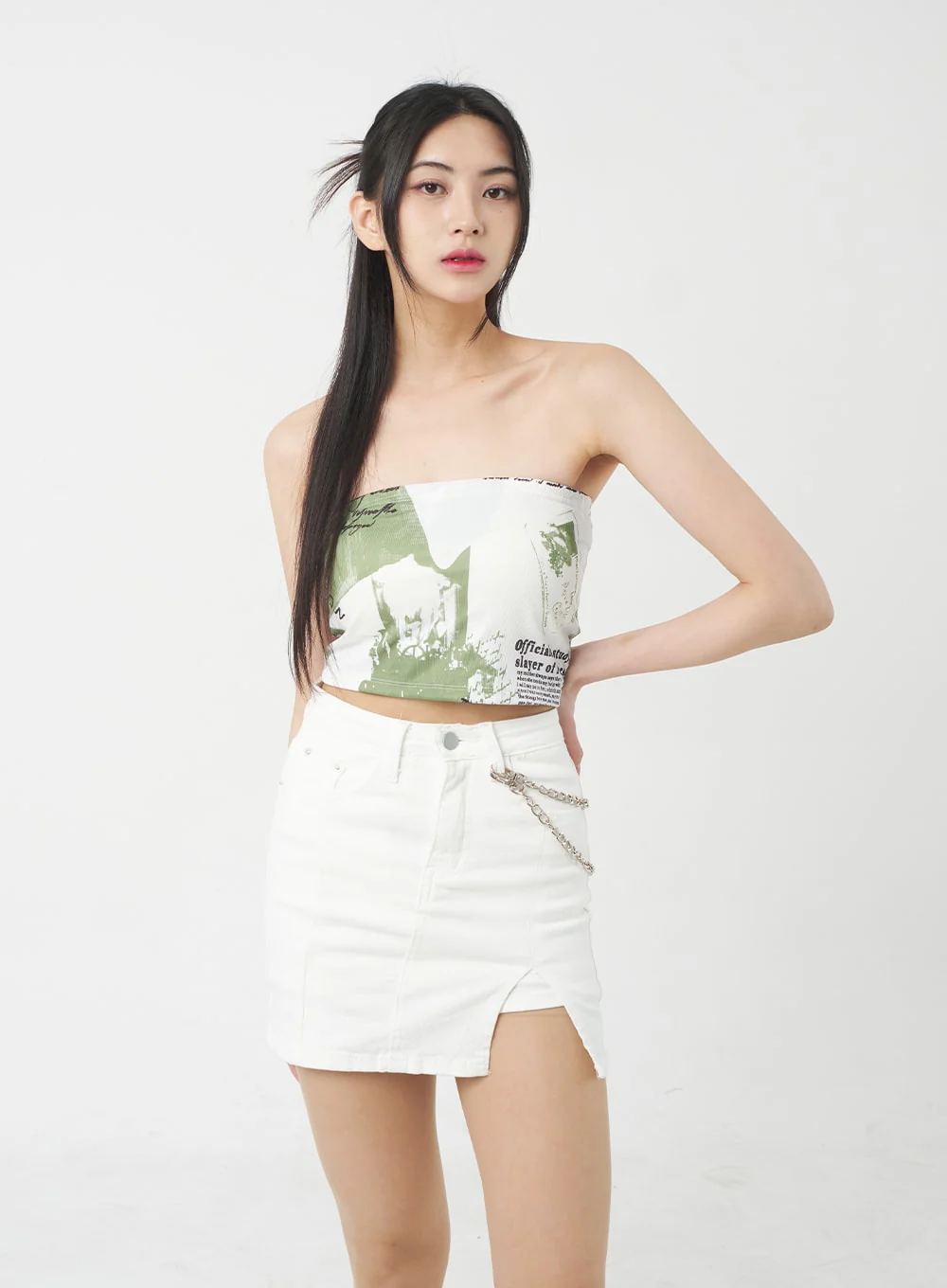 Slit Mini Skirt BY312 - Image 5
