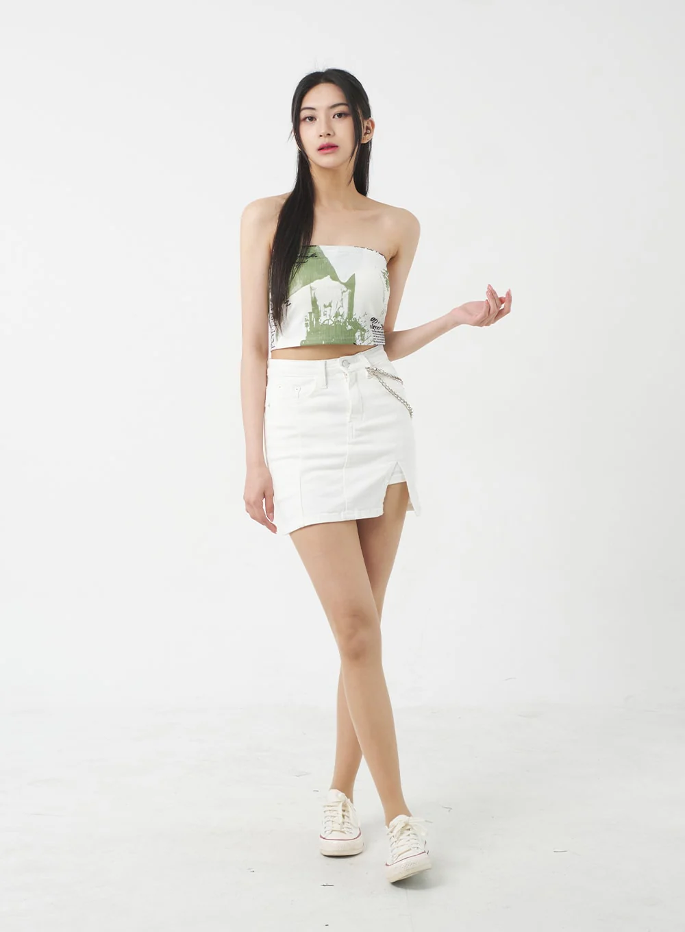 Slit Mini Skirt BY312 - Image 6
