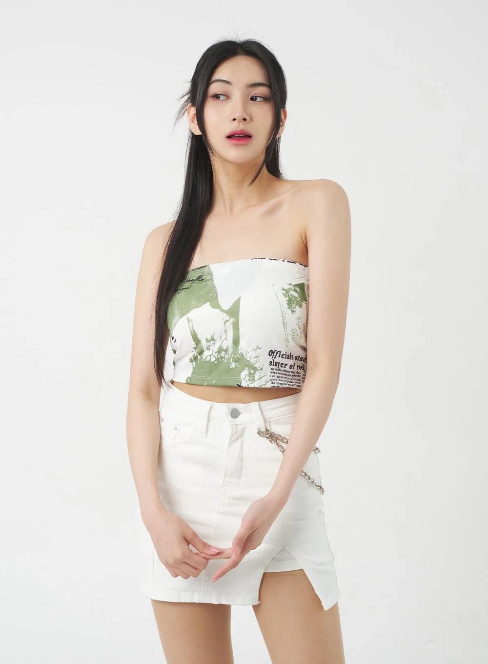 Slit Mini Skirt BY312 - Image 8