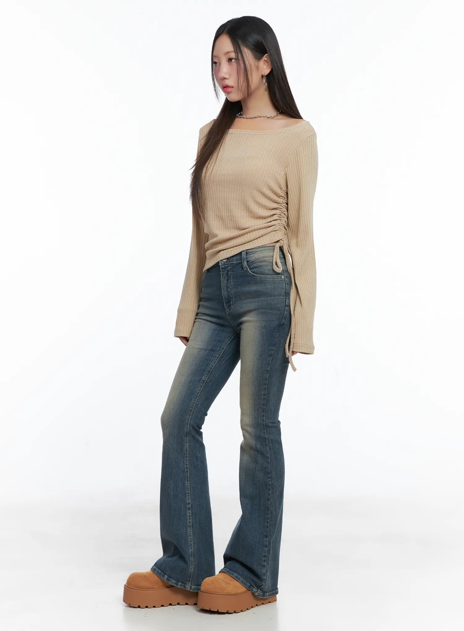 Sloan Vintage Hip Pad Flare Jeans CS502 - Image 5