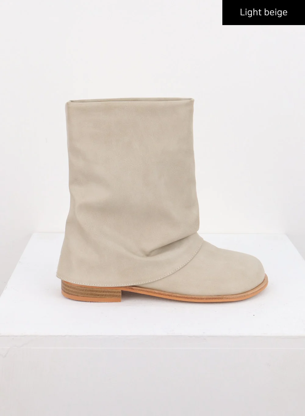Slouched Leather Mid-Calf Boots CO318 - Image 9