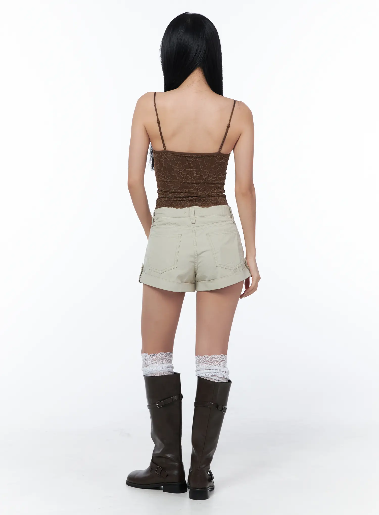 Snap Button Cotton Shorts CY512 - Image 7