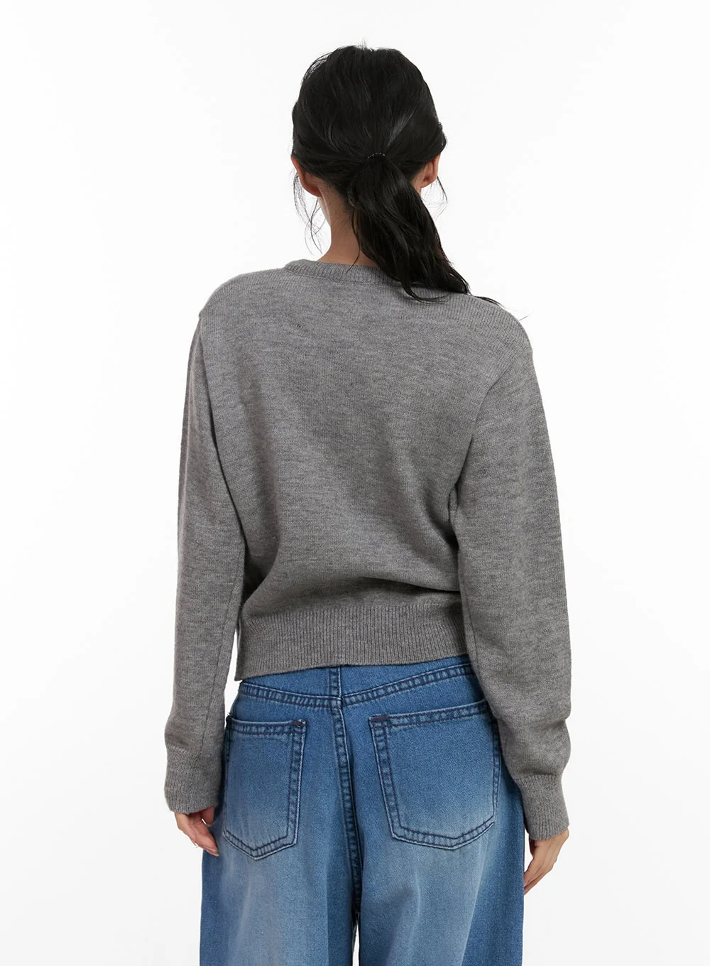 Soft Knit Solid Cardigan CN416 - Image 5
