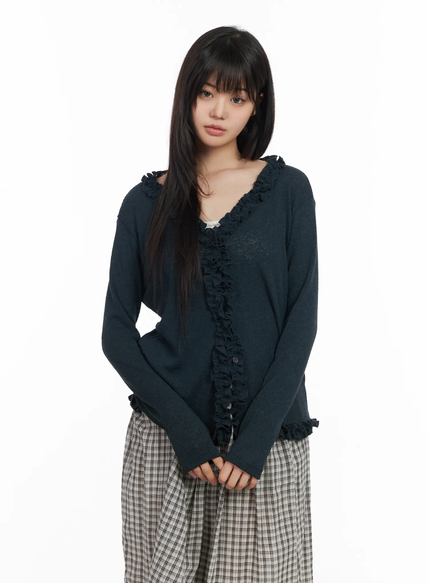 Soft Ruffle Edge Cardigan CM513 - Image 11