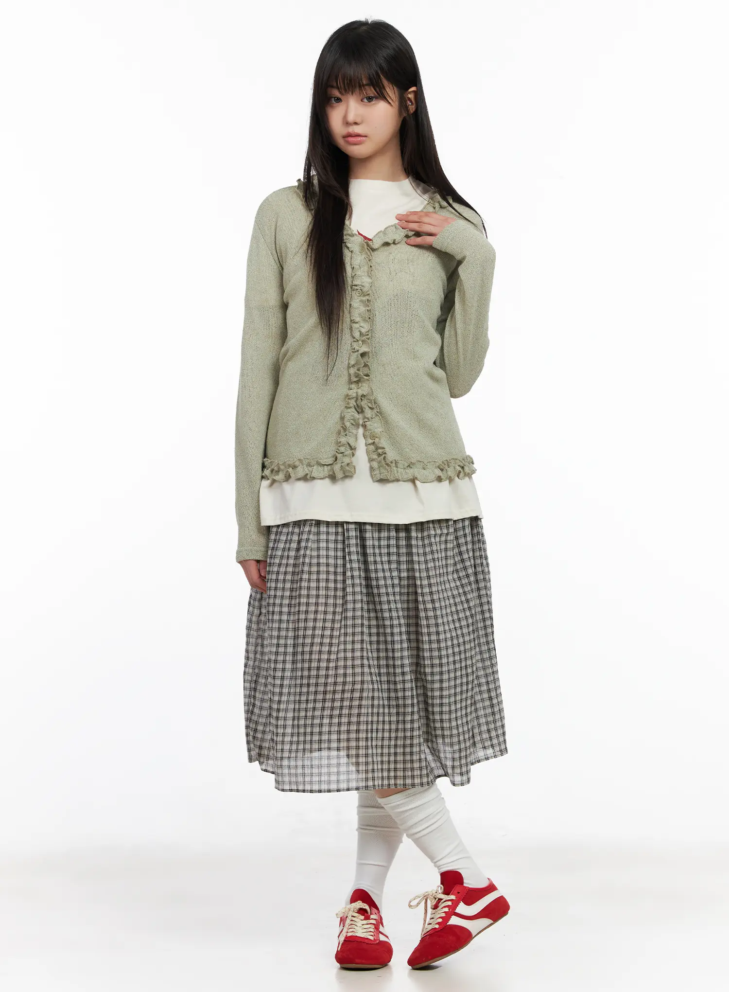 Soft Ruffle Edge Cardigan CM513 - Image 3