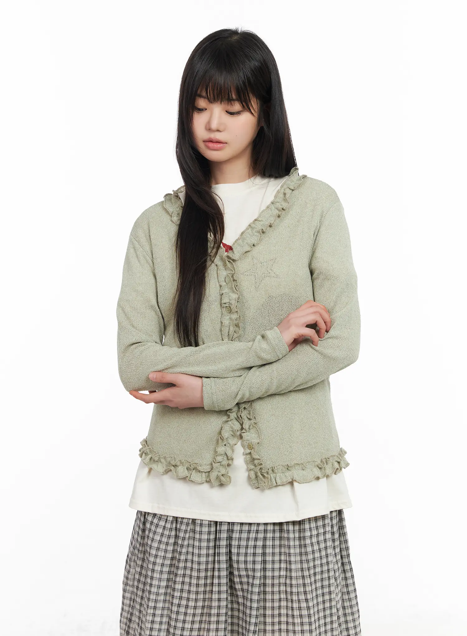 Soft Ruffle Edge Cardigan CM513 - Image 6
