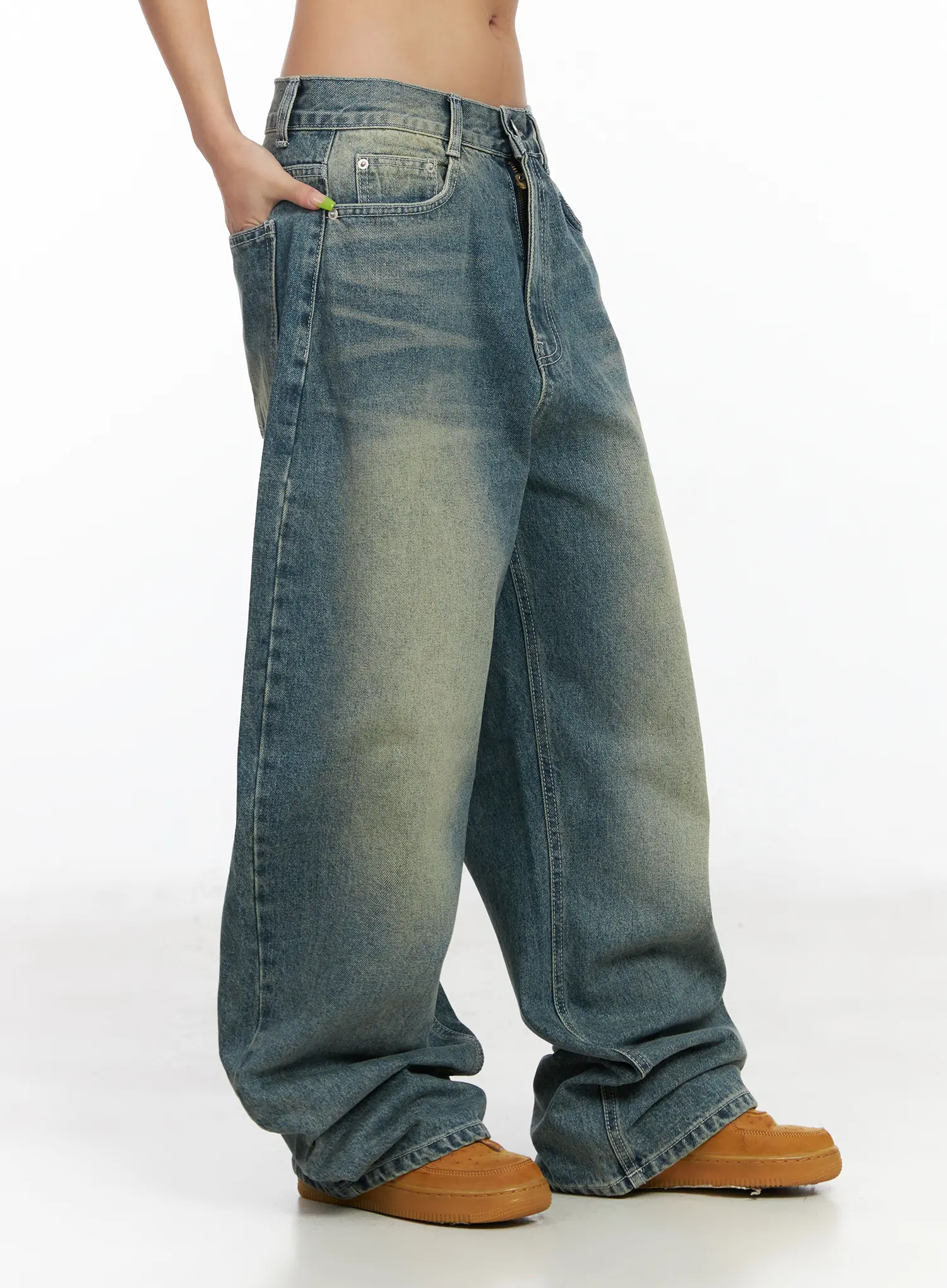 Sol Vintage Washed Baggy Jeans CF512 - Image 4