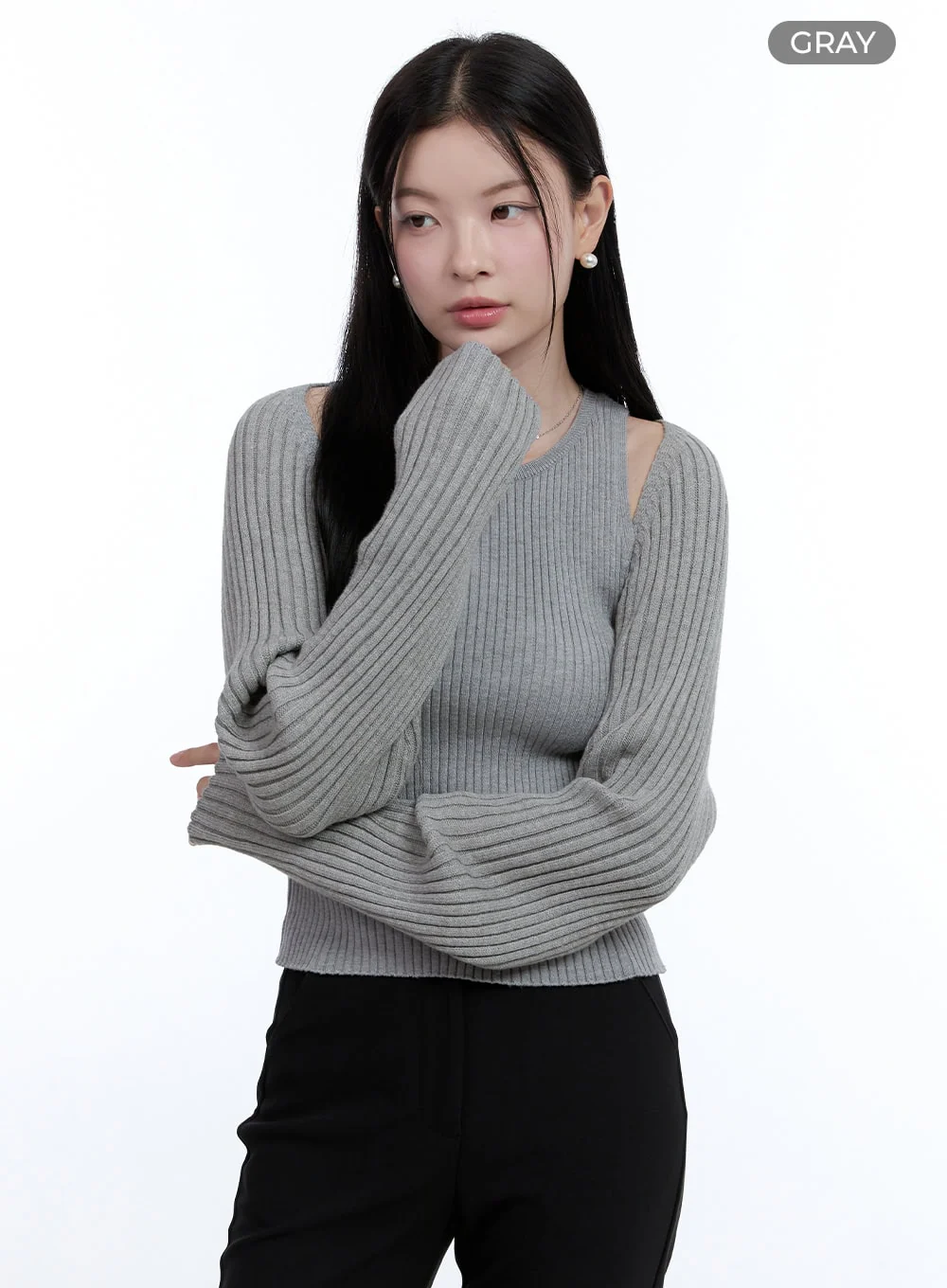 Solid Bolero Sleeve Top OO429 - Image 7