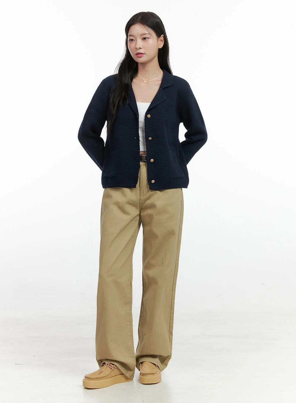 Solid Cotton Wide Leg Pants OS423 - Image 7