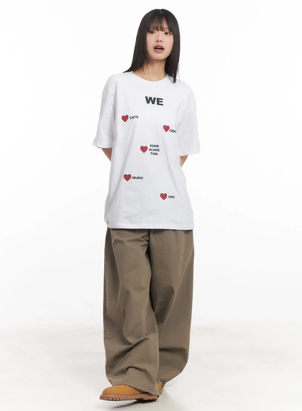 Solid Pocketed Wide-Fit Trousers CA523 - Image 2