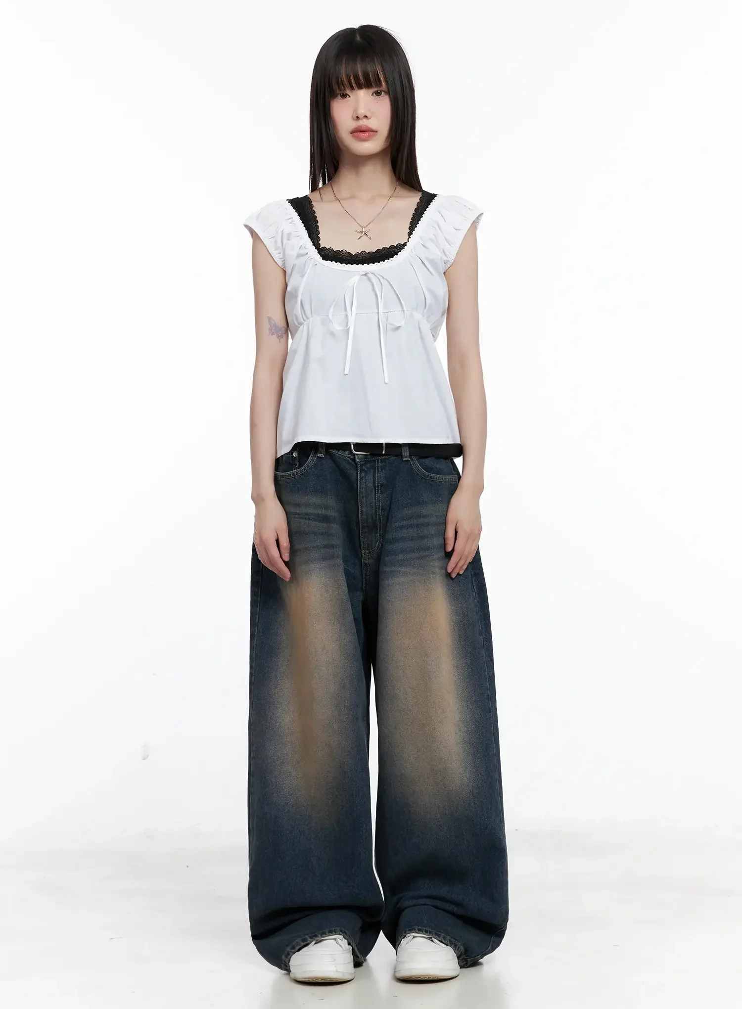 Solji Acid Washed Wide-Leg Jeans IL531 - Image 4