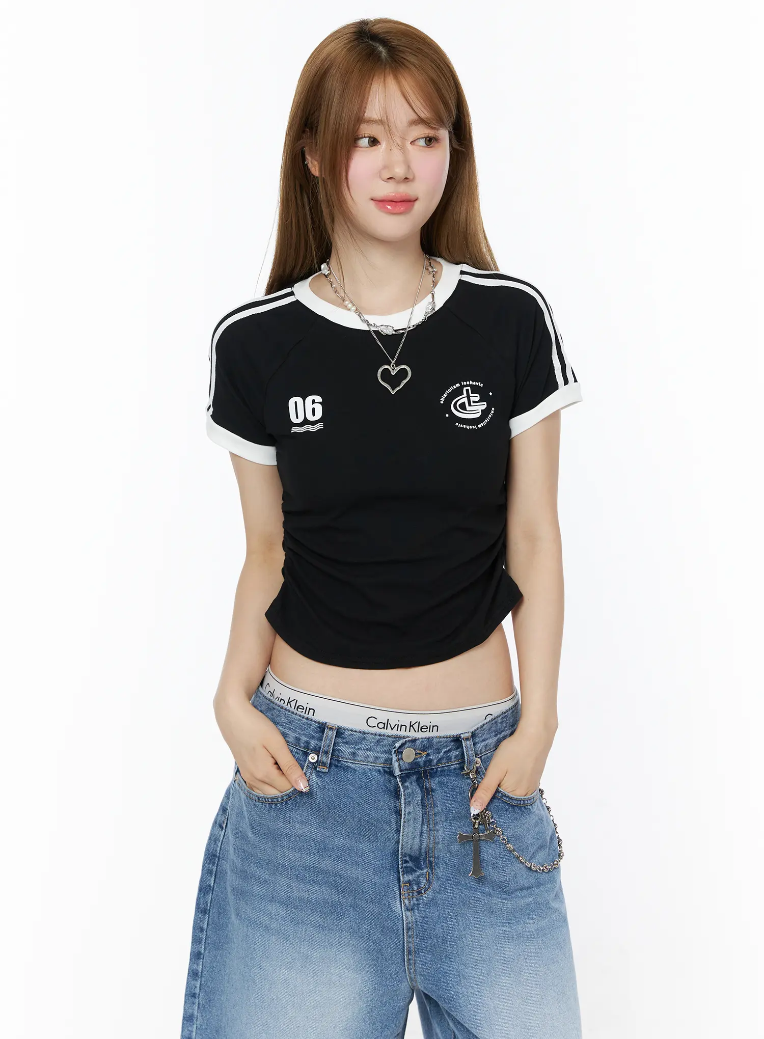 Sporty Shirred Crop Tee CU511 - Image 11