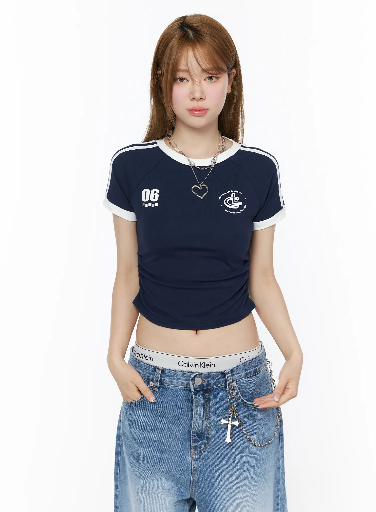 Sporty Shirred Crop Tee CU511 - Image 13
