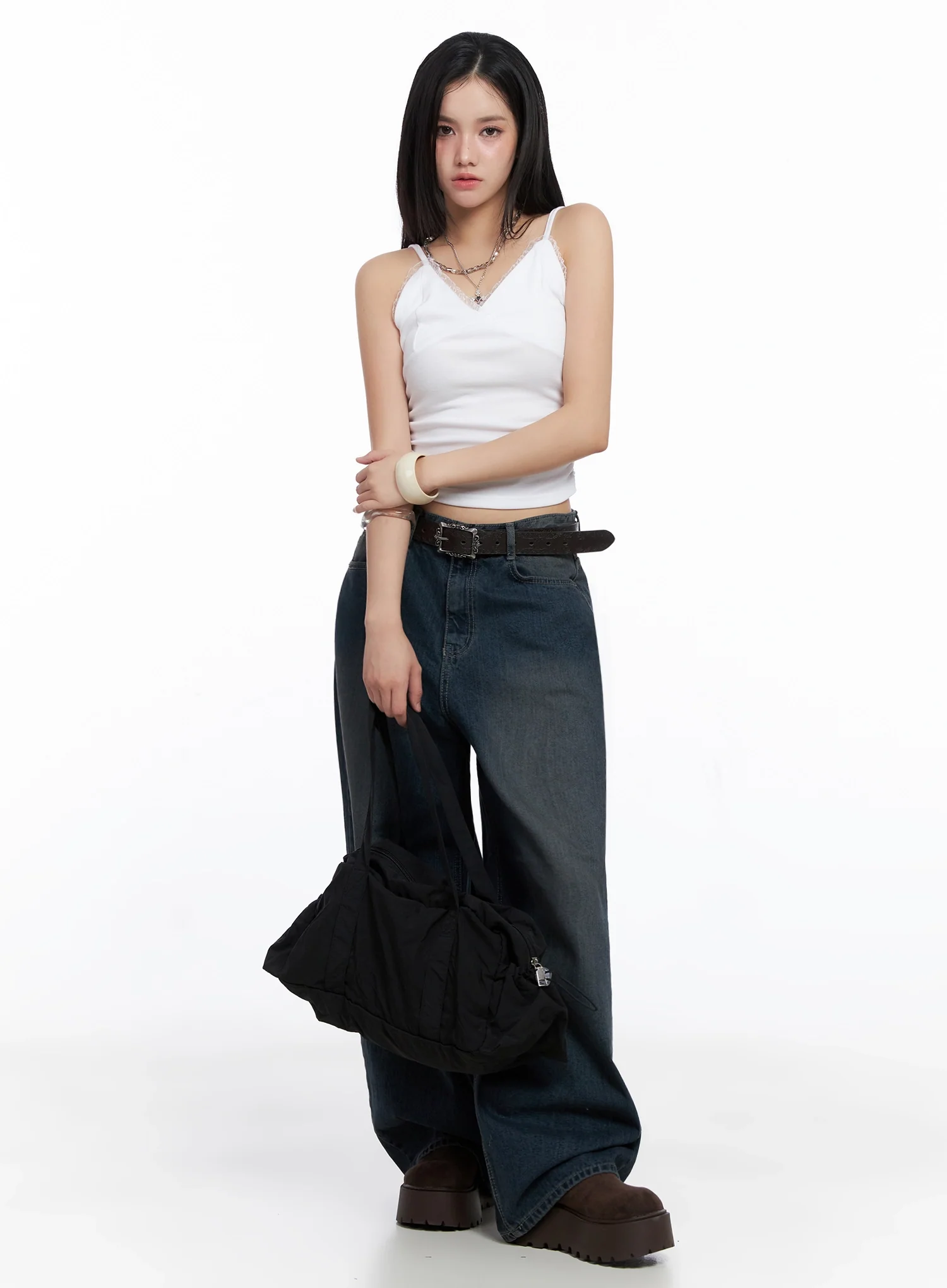 Square Buckle Faux Leather Belt IS525 - Image 8