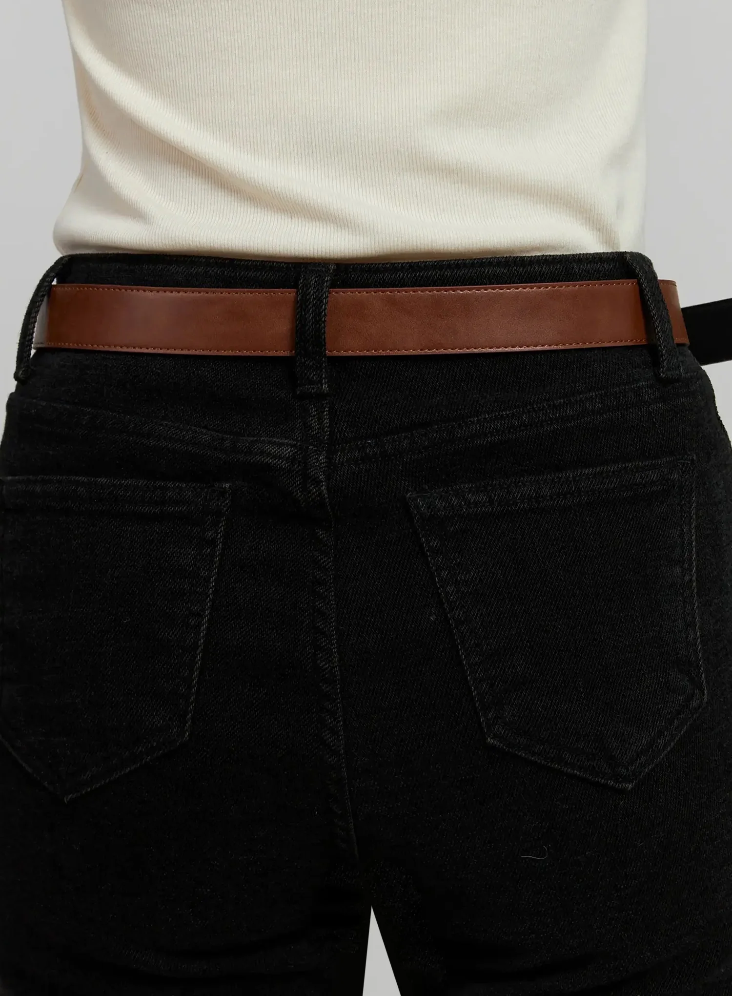 Square Buckle Slim Belt IJ502 - Image 7