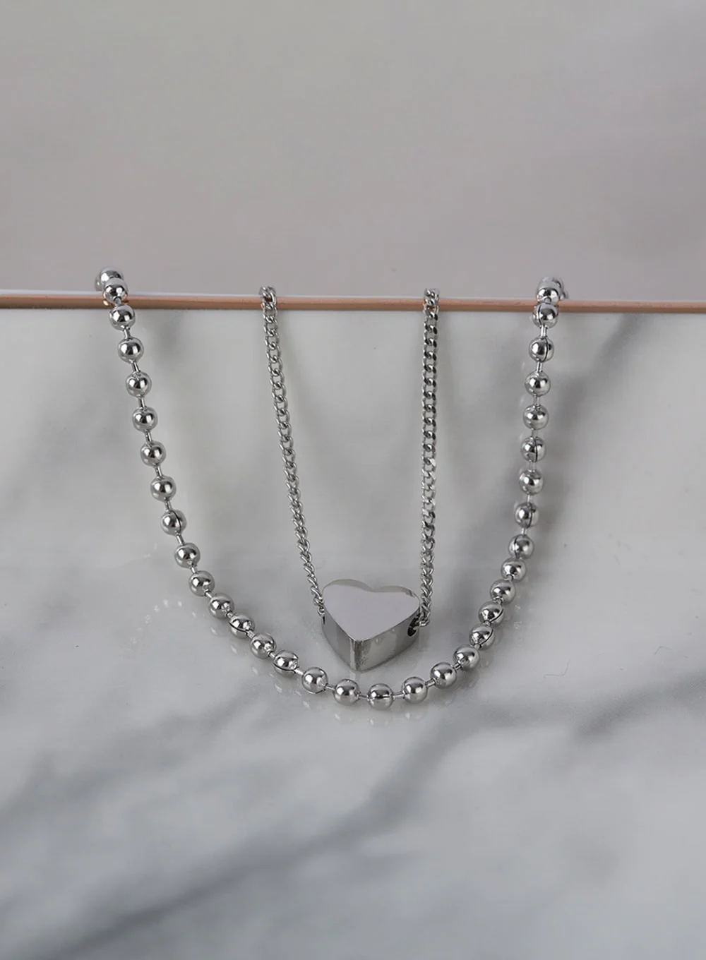 Square Heart Necklace IL403 - Image 2
