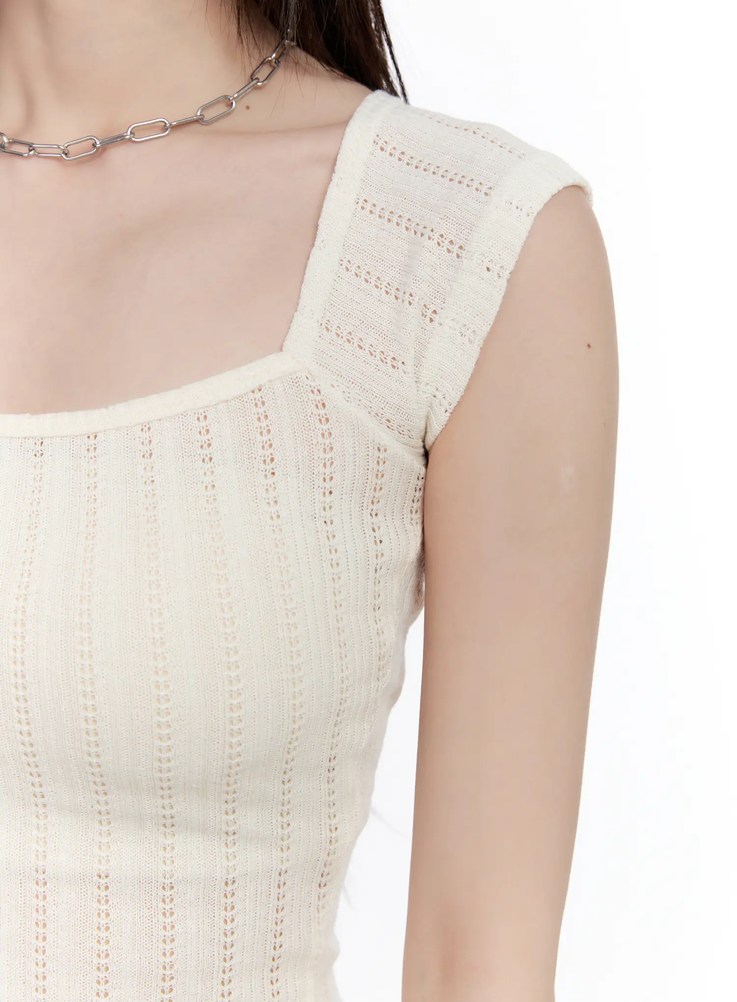Square-Neck Cap-Sleeve Crop Top CL504 - Image 5
