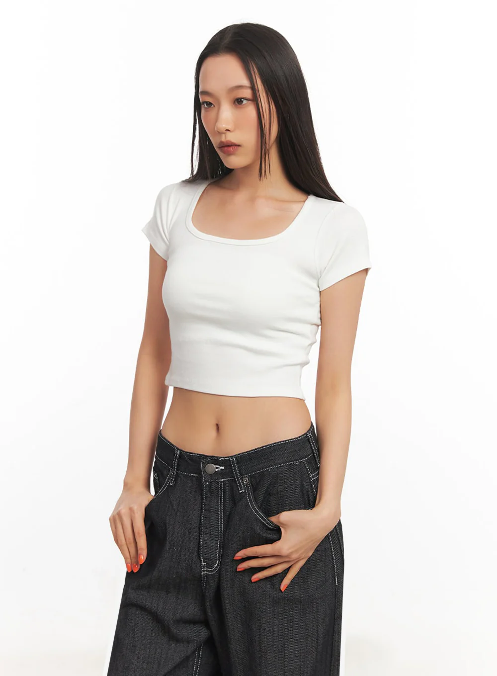 Square Neck Crop Tee IA504 - Image 9