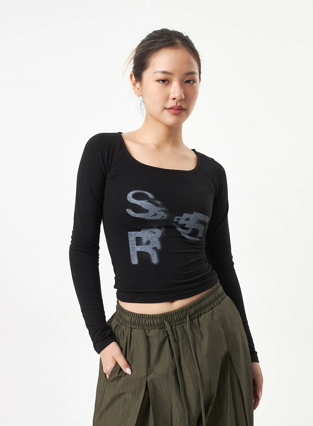 Square Neck Cropped Top CA318 - Image 5