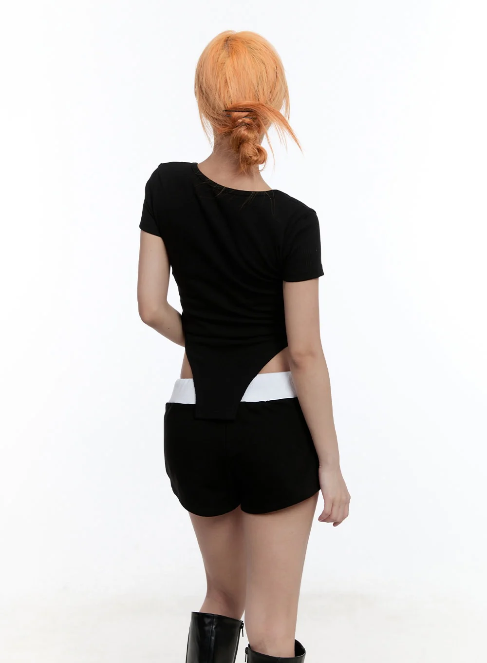Square-Neck Eyelet Bodysuit Top CY530 - Image 5
