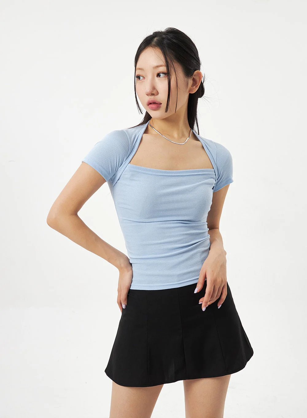 Square Neck Knit Tee CA320 - Image 8
