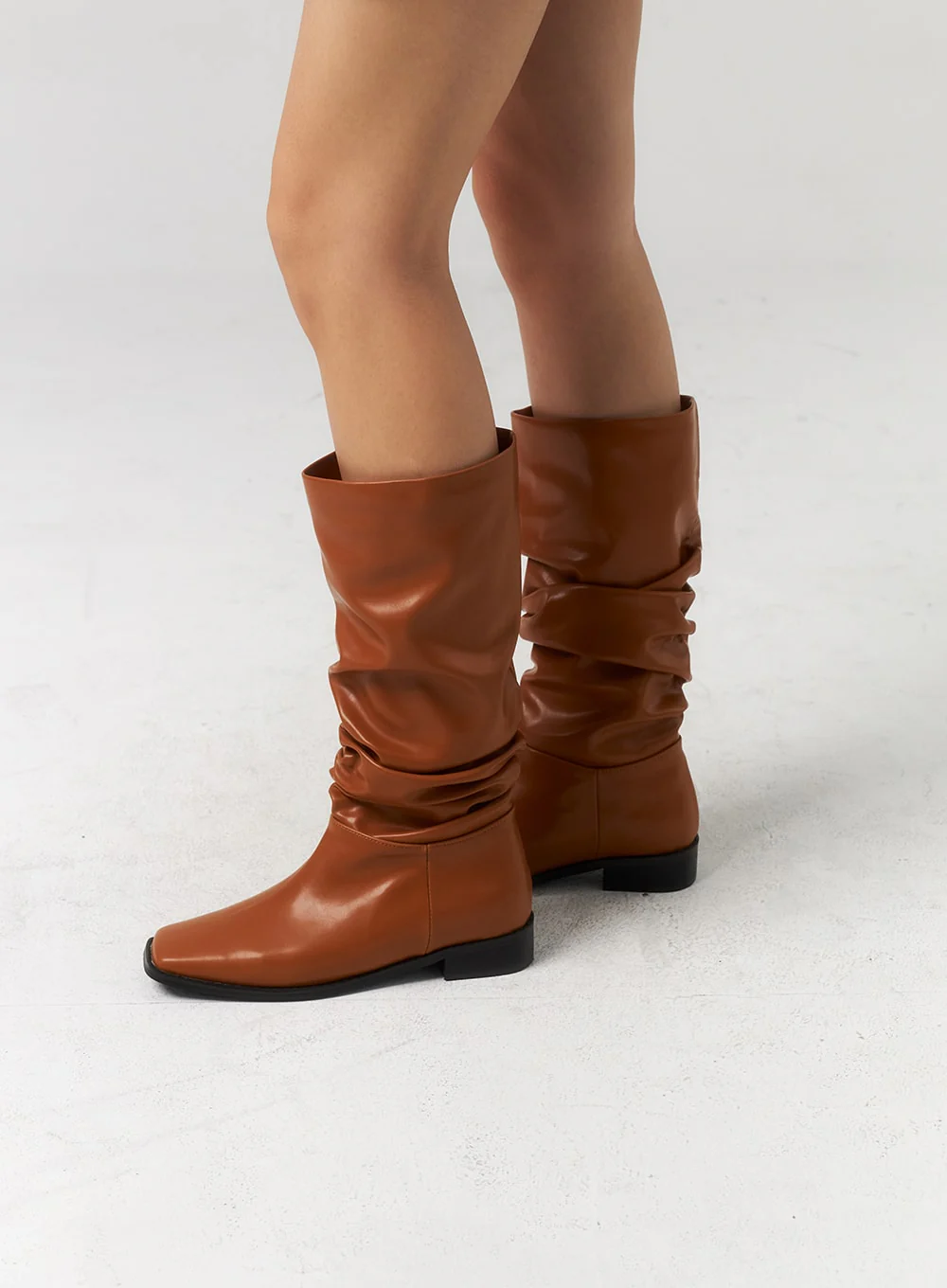 Square Toe Mid-Calf Boots CU329 - Image 3