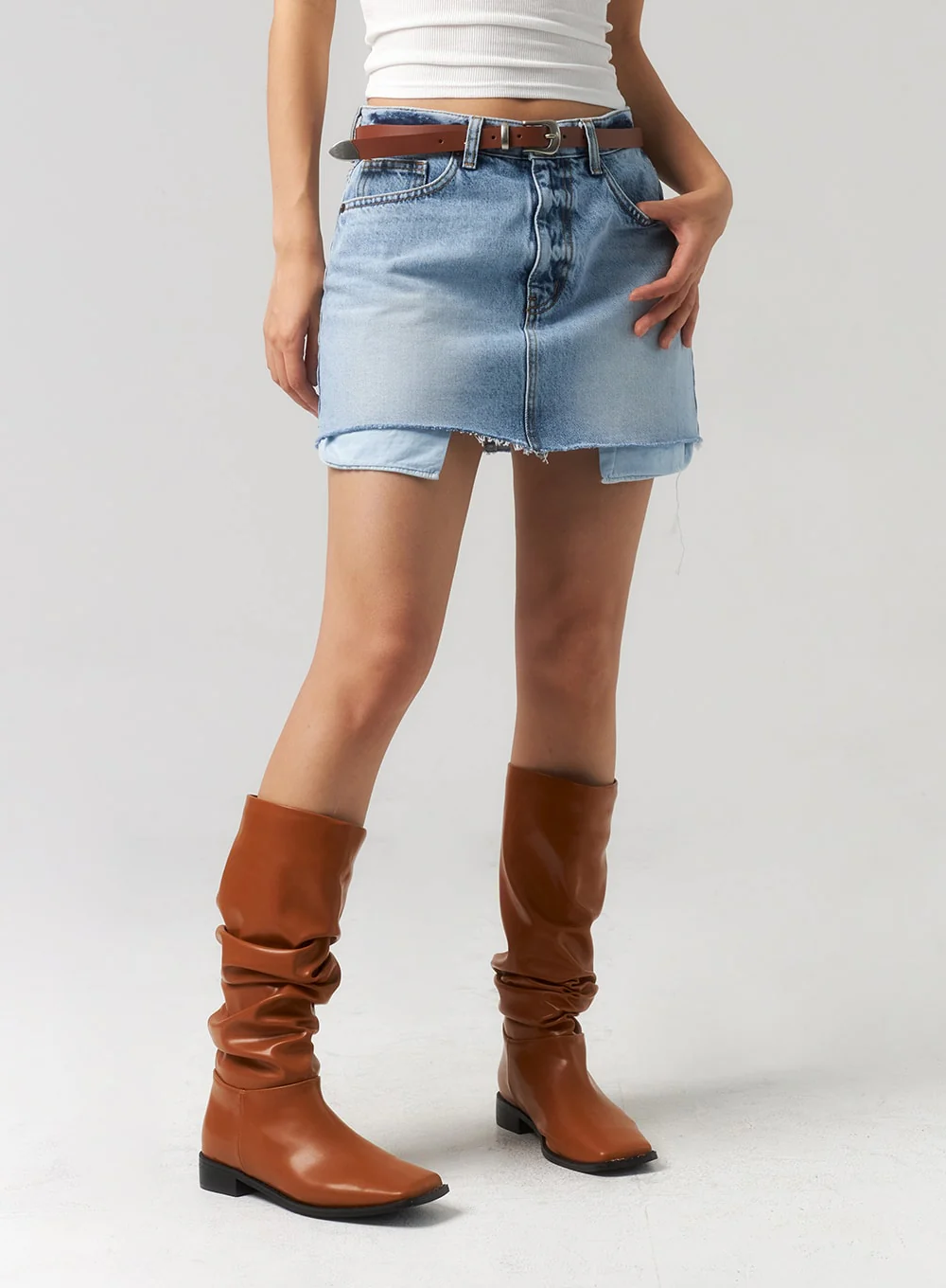 Square Toe Mid-Calf Boots CU329 - Image 4