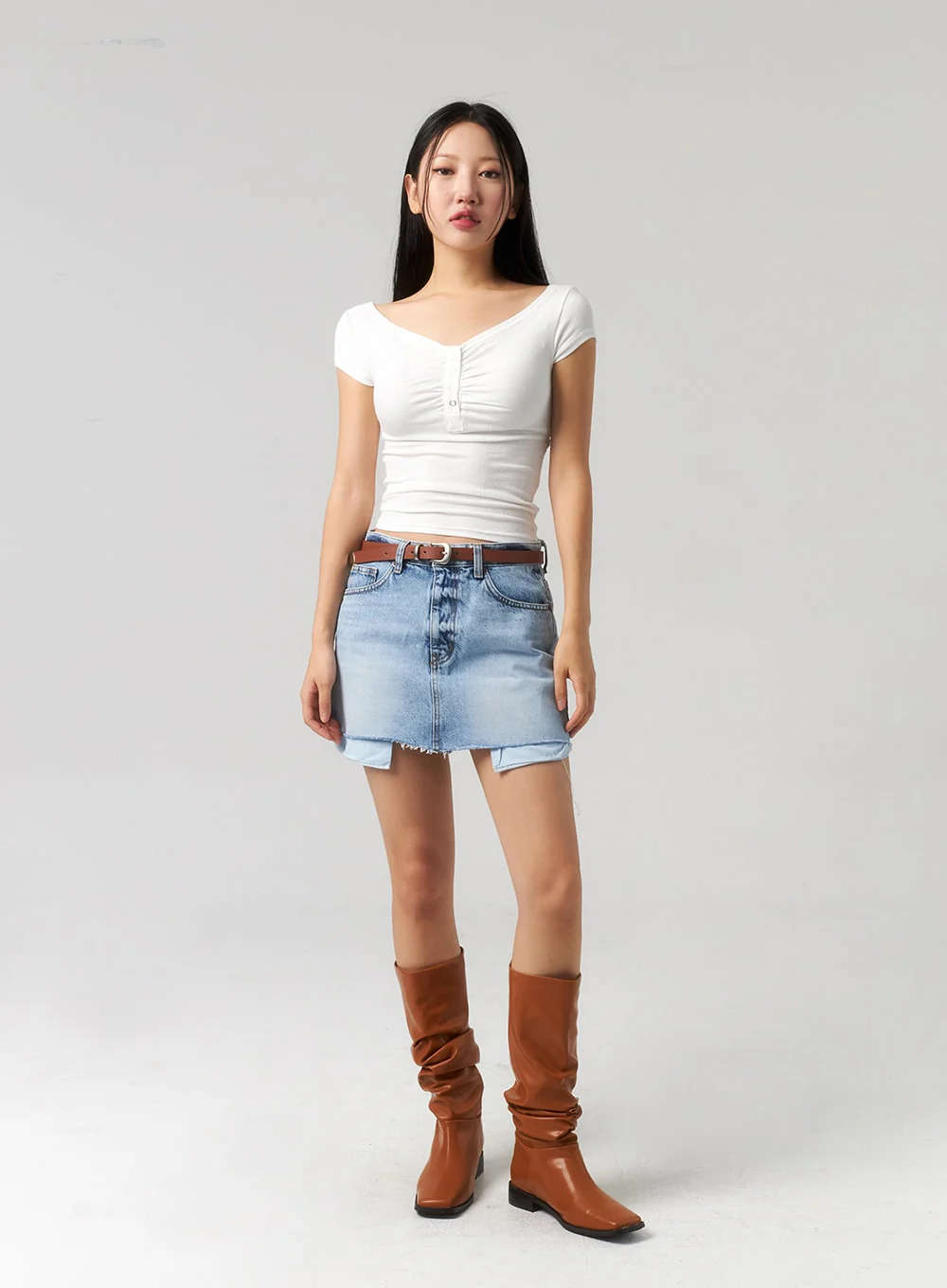 Square Toe Mid-Calf Boots CU329 - Image 5