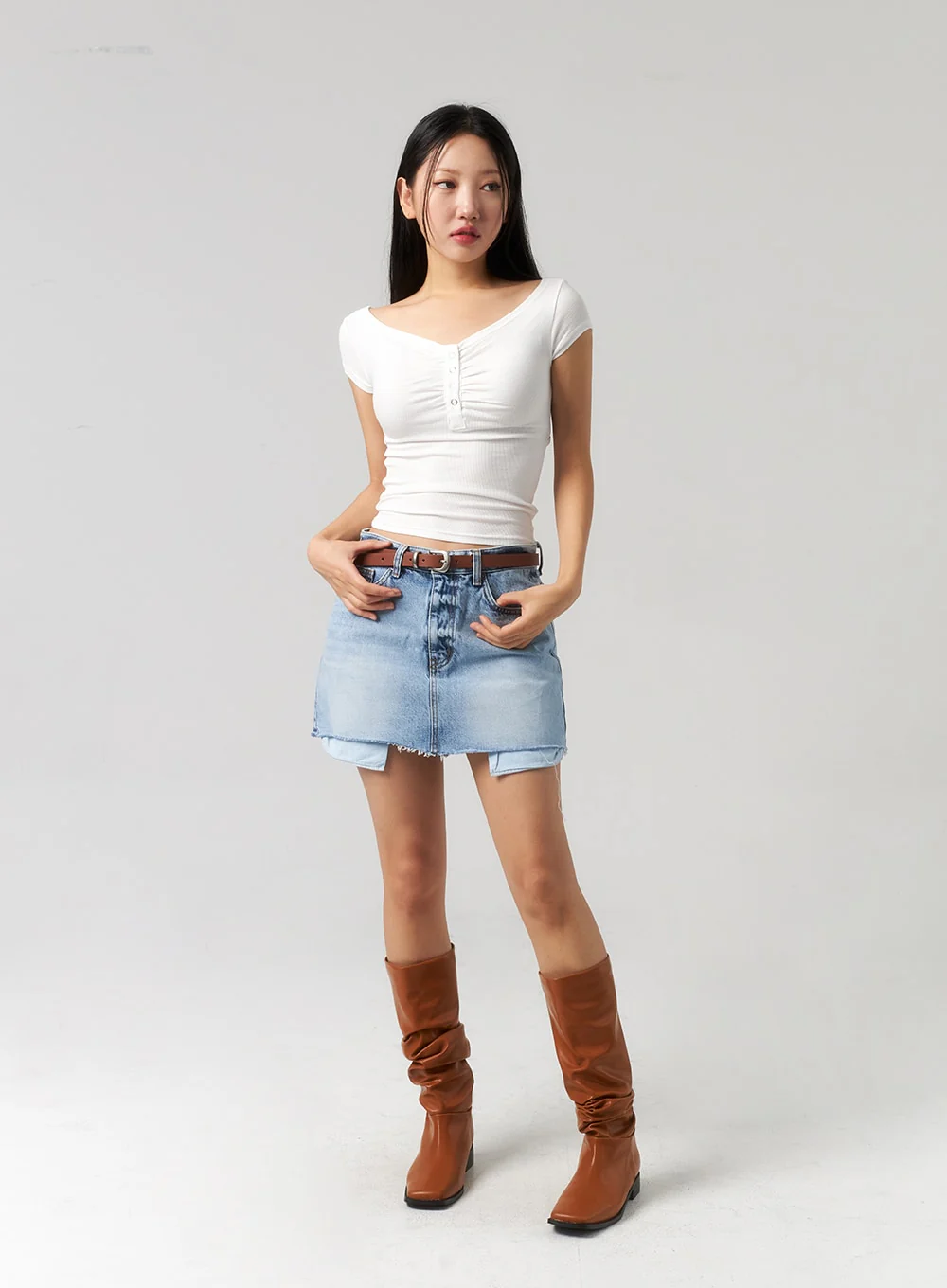 Square Toe Mid-Calf Boots CU329 - Image 6
