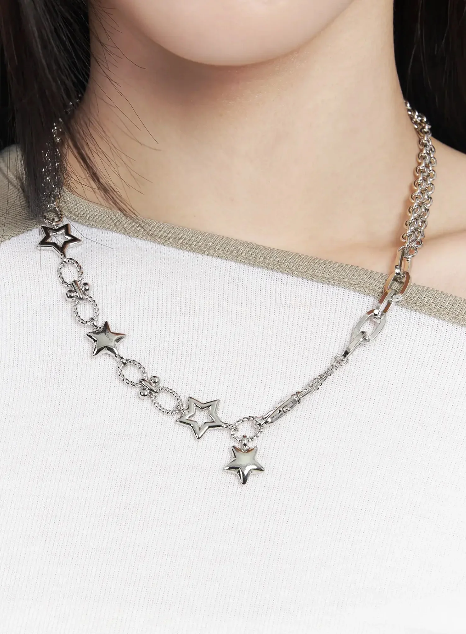 Star Chain Link Necklace IJ528