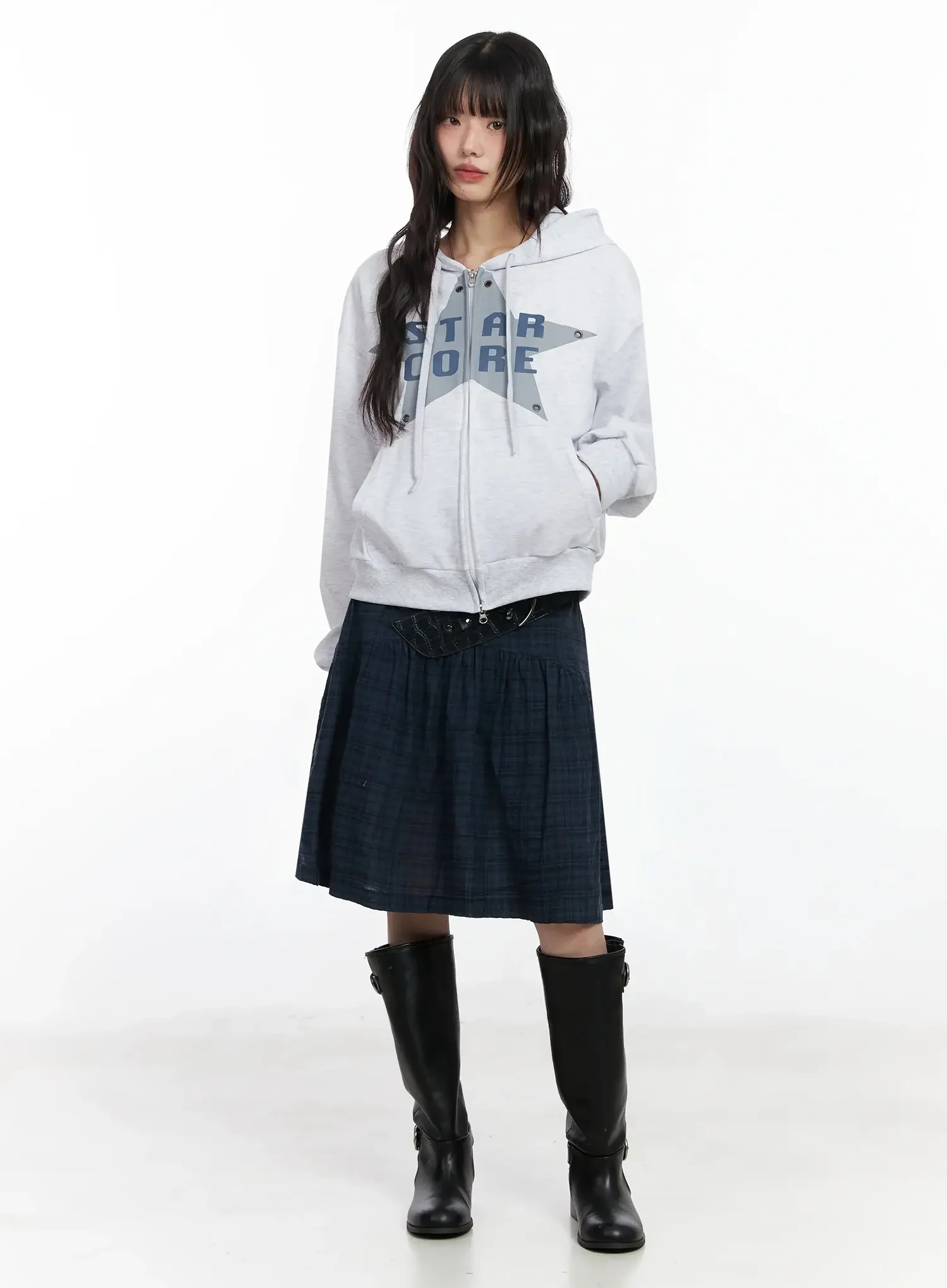 Star Core Eyelet Graphic Hoodie IF505 - Image 5