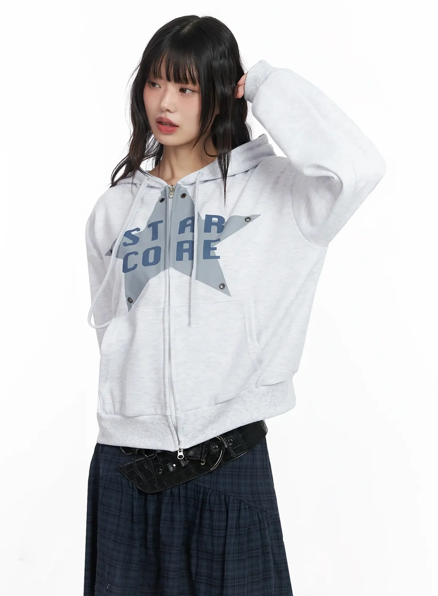Star Core Eyelet Graphic Hoodie IF505 - Image 7