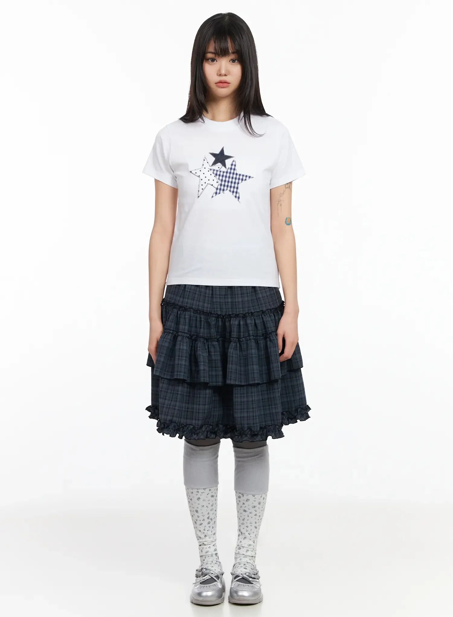 Star Patchwork Crop Top IA523 - Image 9