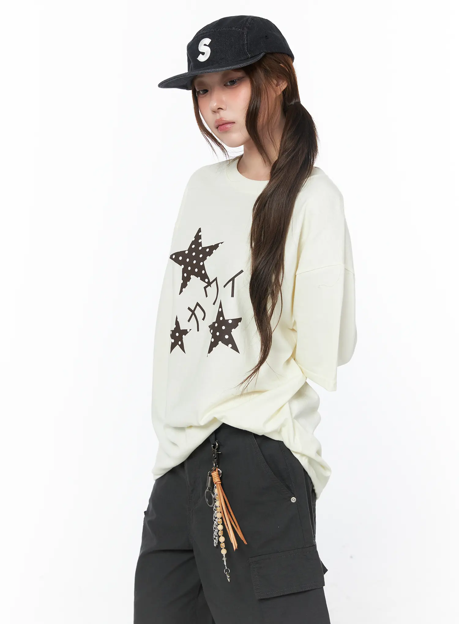 Star Print Oversized Tee CY529
