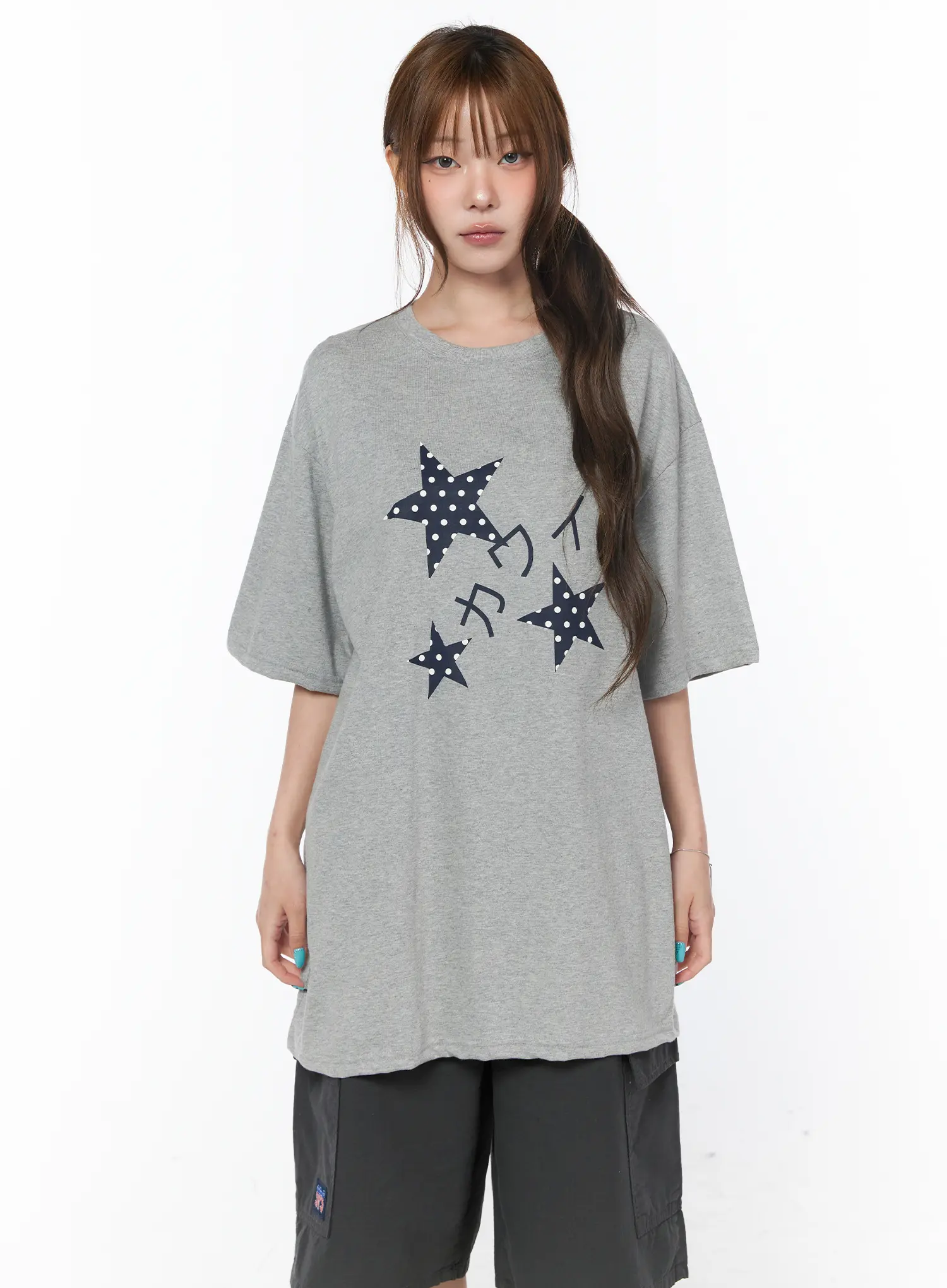Star Print Oversized Tee CY529 - Image 10
