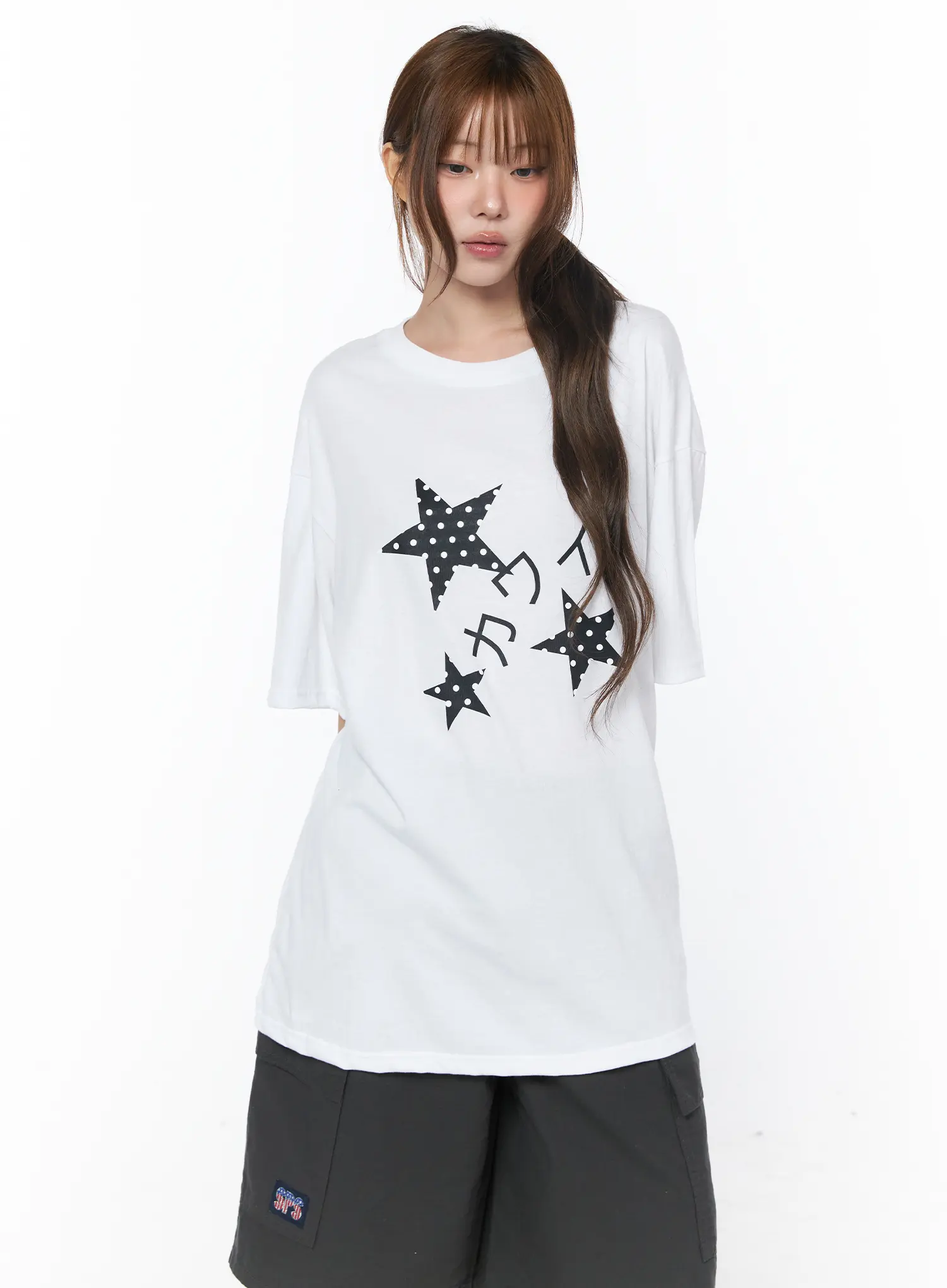 Star Print Oversized Tee CY529 - Image 11