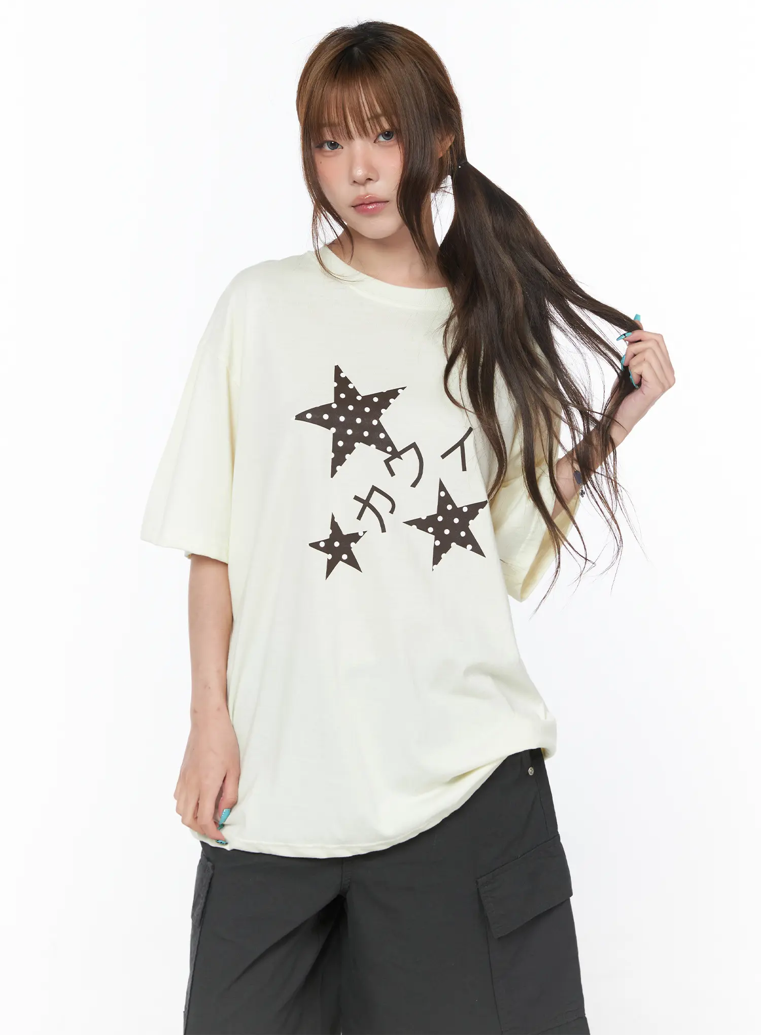 Star Print Oversized Tee CY529 - Image 8