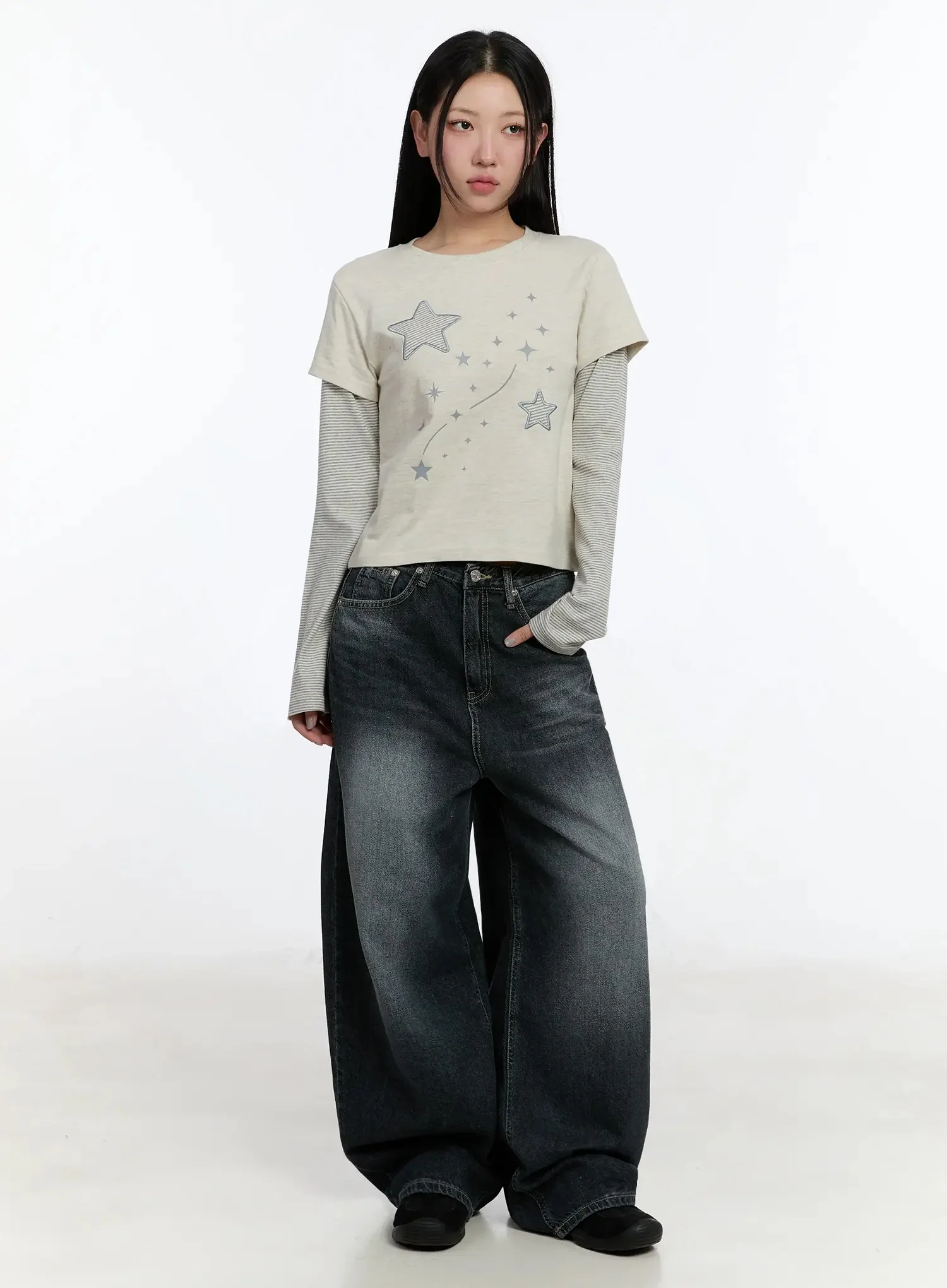 Star-Themed Layered Sleeve Top IM509 - Image 11