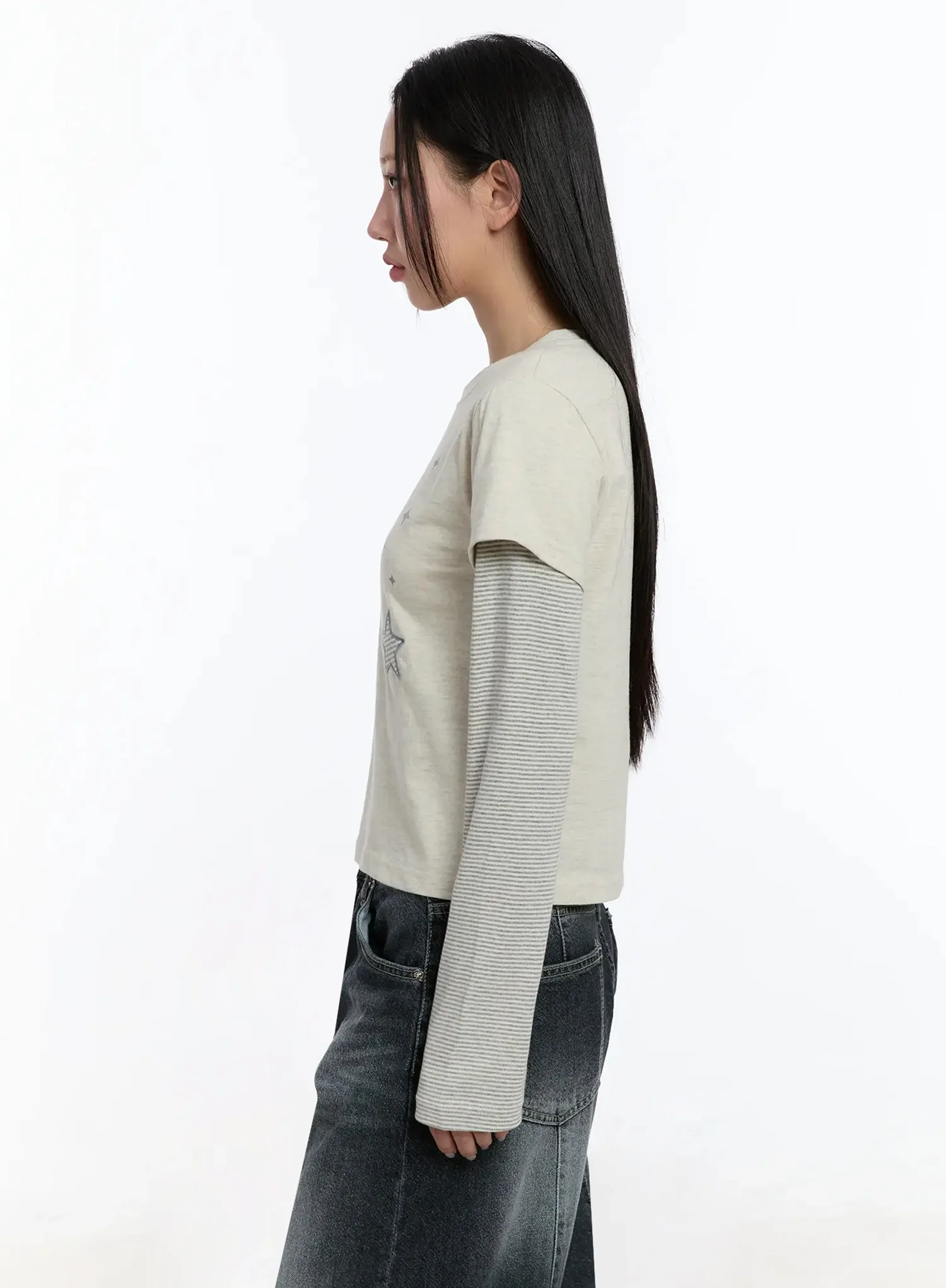 Star-Themed Layered Sleeve Top IM509 - Image 9