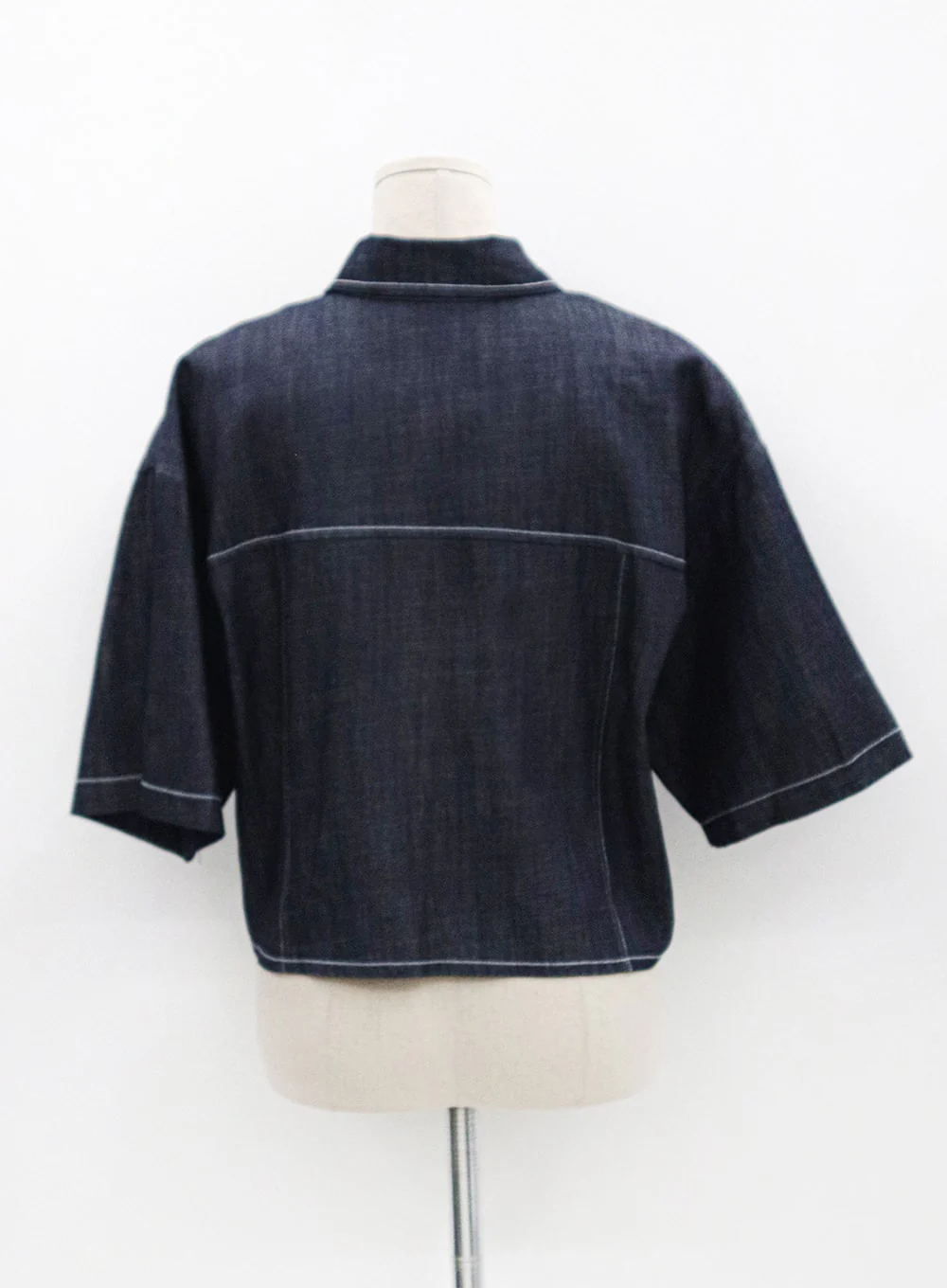 Stitch Denim Set-Up Blouse with Pocket OG23 - Image 16