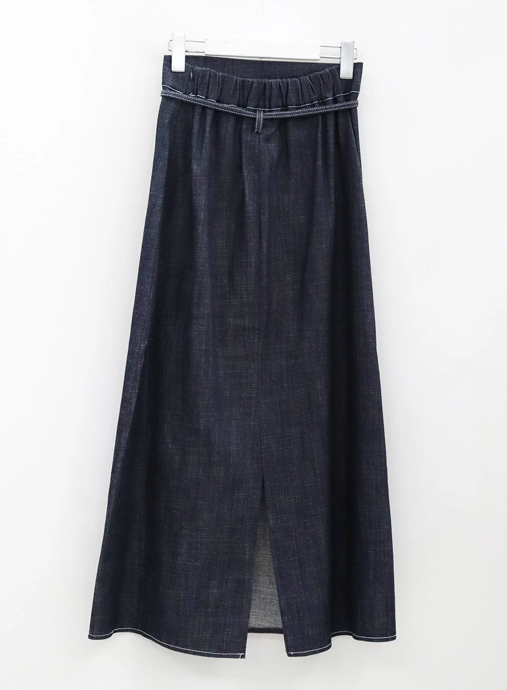 Stitch Denim Set-Up Long Skirt with Belt OG23 - Image 15