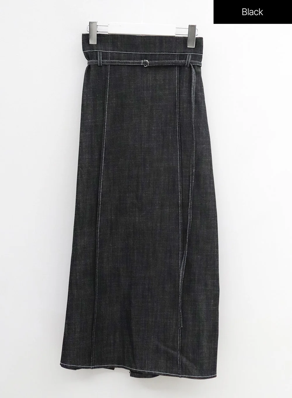 Stitch Denim Set-Up Long Skirt with Belt OG23 - Image 16