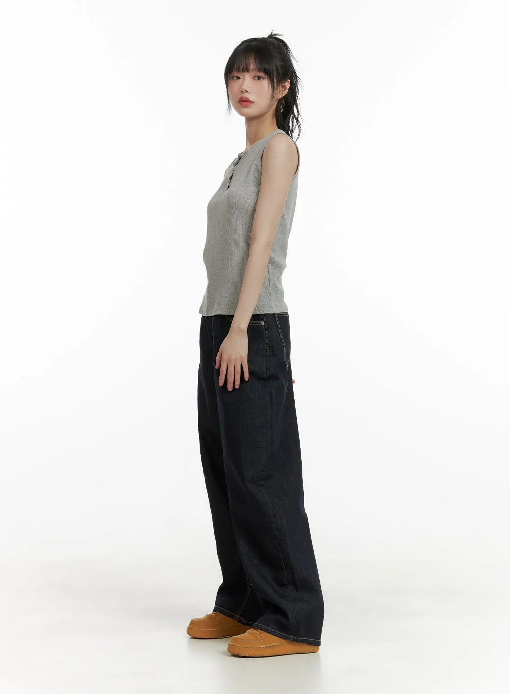 Stitch Detail Baggy Jeans CU410 - Image 4