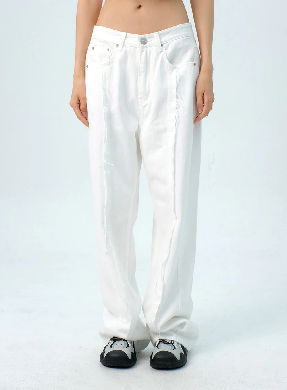 Stitch Detail Wide Fit Pants IG313 - Image 8