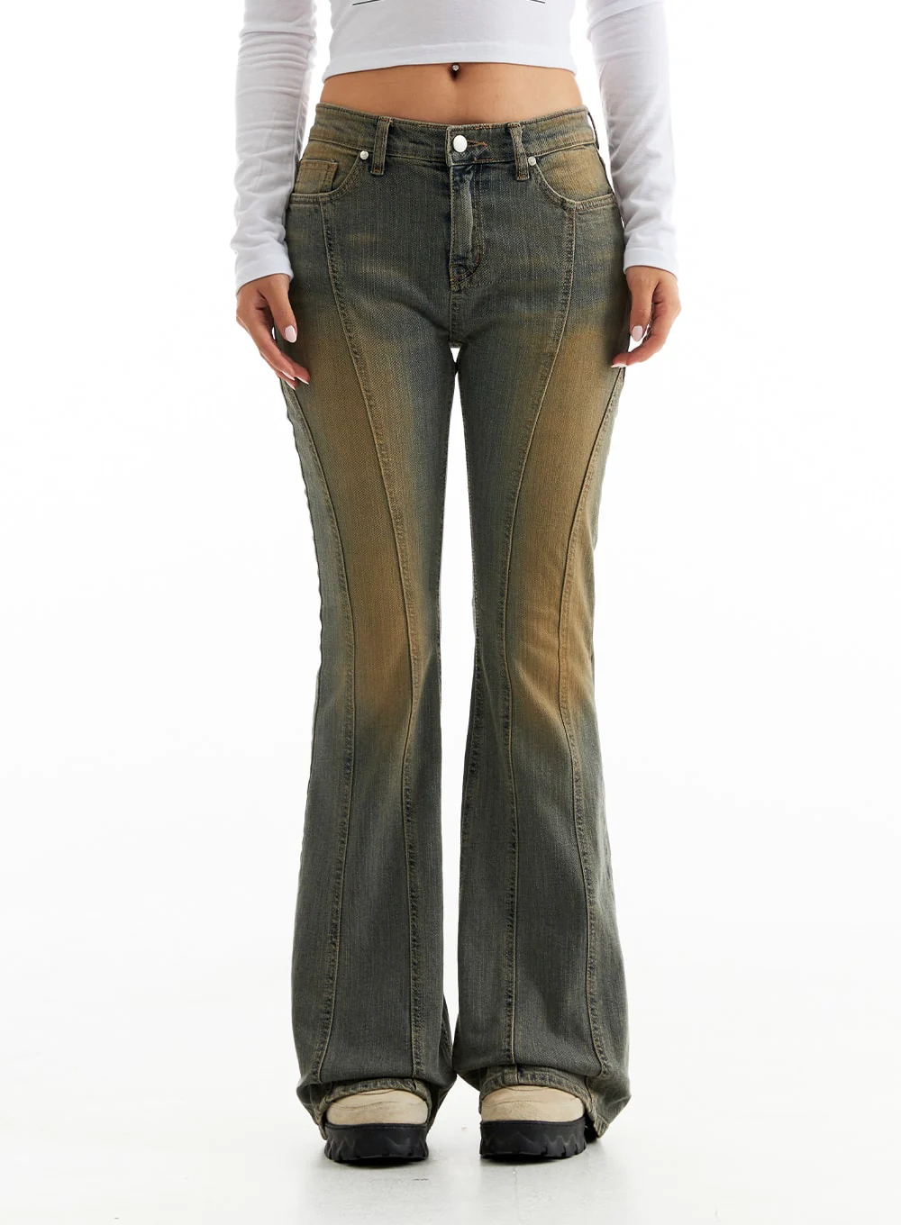 Stitched Bootcut Jeans CO313 - Image 2
